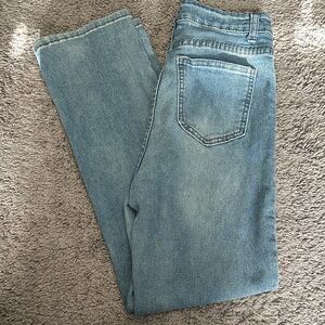 Women's Straight Leg Jeans - Light Blue
